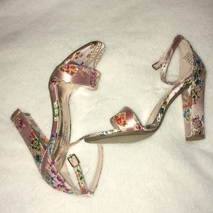 Pink Embroidered Heels